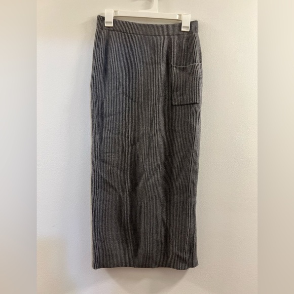 14. Loveimgs Outfits Ribbed Knit Long Sleeve Turtleneck Midi Pencil Skirt Set - Picture 10 of 16